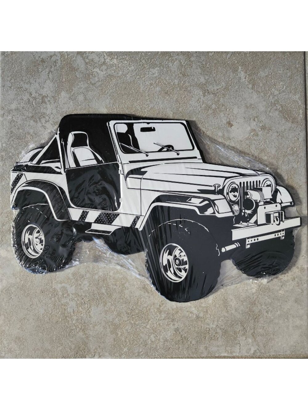 Jeep CJ5 4x4 Black White Metal Tin Sign Sign Decorative Wall Art